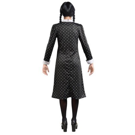 D Guisement Robe Noire Motifs Mercredi Addams Femme Tralala