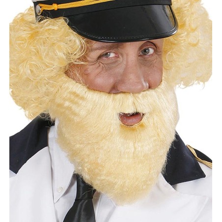 Fausse barbe Blonde avec Moustache Tralala Déguisement fr