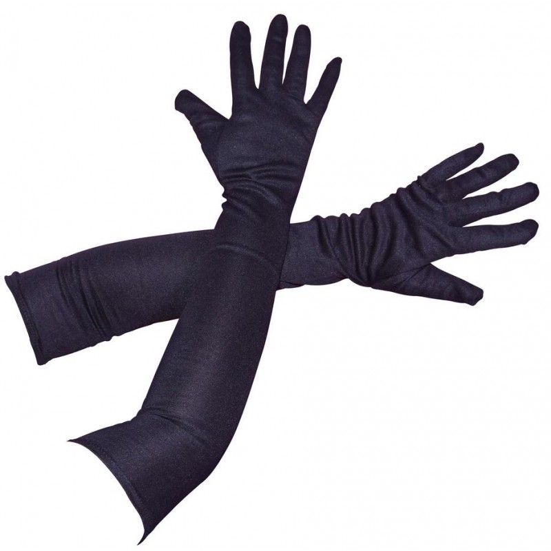 Gants longs en vinyle arrivant au-dessus des coudes pour adulte, noir,  taille unique, accessoire de costume à porter pour l'Halloween