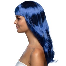 Perruque bleue longue femme