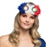 Lunettes fourrure bleu blanc rouge accessoire de supporter