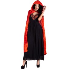 Cape Halloween femme rouge avec capuche
