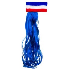 Bandeau bleu blanc rouge avec cheveux