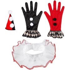 Accessoires arlequin femme noirs et rouges pour déguisement