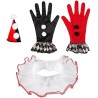 Accessoires arlequin femme noirs et rouges pour déguisement