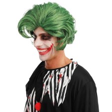 Perruque clown Halloween verte