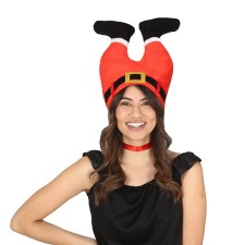 Chapeau original jambes du Père Noël à l'envers