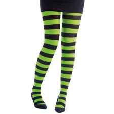 Collant rayé vert fluo et noir adulte pour déguisement