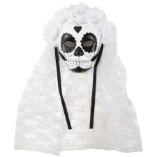 Masque Dia de Los Muertos noir et blanc pour femme