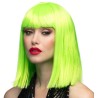 Perruque vert fluo mi-longue femme