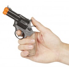 Pistolet police enfant Metal Gris 19,5 cm - Necessite Amorce 8